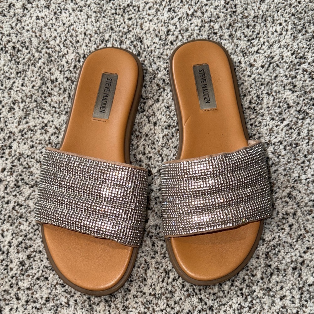 Steve Madden Crystal Slide Sandals